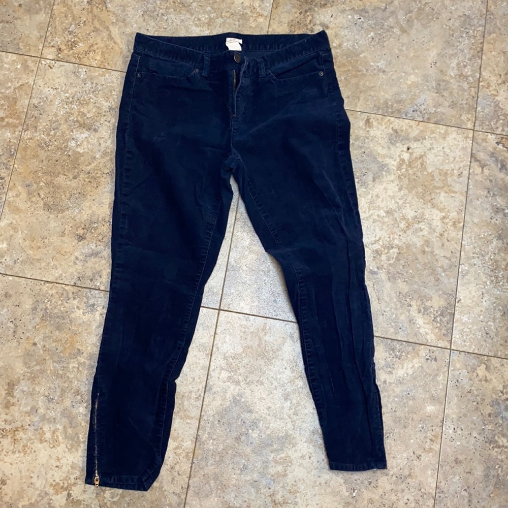 J. Crew Navy Dark Blue Corduroy Toothpick Pants 31